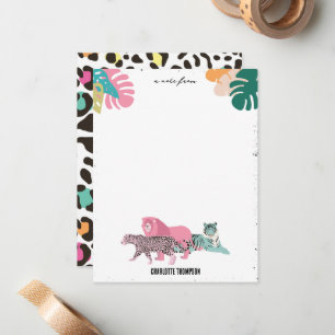 Colourful Wild Animals & Tropical Leaves Card