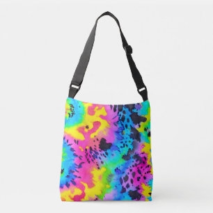 Colourful Wild Cheetah Tye Dye Pattern Crossbody Bag