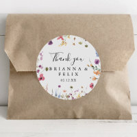 Colourful Wild Floral Thank You Wedding Favour
