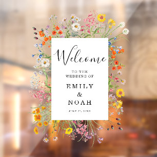 Colourful Wild Flower Country Wedding Welcome