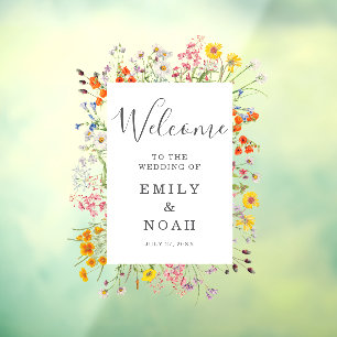 Colourful Wild Flower Country Wedding Welcome
