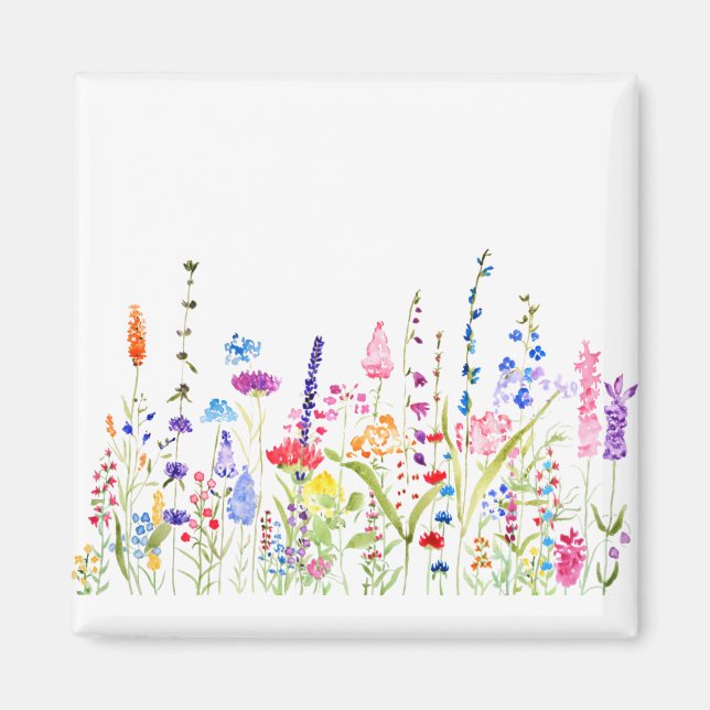 colourful wild flower field magnet (Front)