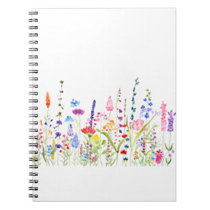 colourful wild flower field notebook