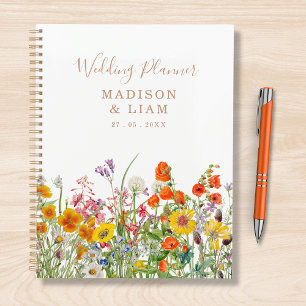 Colourful Wild Flowers Country Personalised Weddin Planner