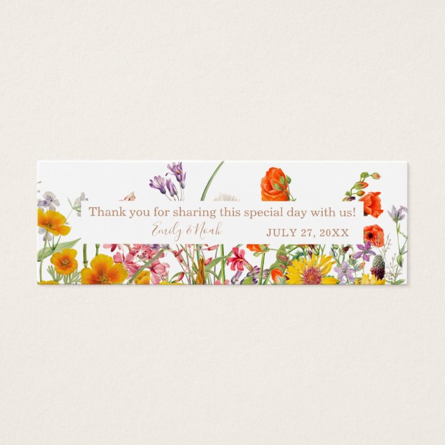Colourful Wild Flowers Country Wedding Thank You (Front)
