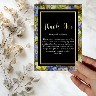 Colourful Wild Flowers Wedding Thank You Card