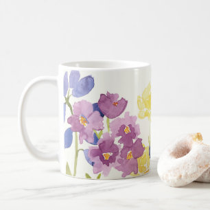 Colourful Wild Scottish Flowers Watercolour Mug