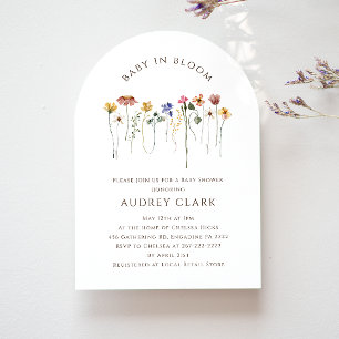Colourful Wildflower Baby in Bloom Baby Shower Arc Invitation