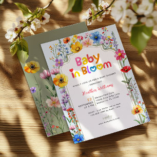 Colourful Wildflower Baby in Bloom Baby Shower Invitation