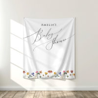 Colourful Wildflower Baby Shower Backdrop