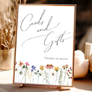 Colourful Wildflower Baby Shower Cards and Gifts Poster