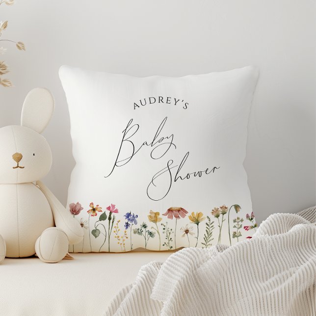 Colourful Wildflower Baby Shower Cushion (Creator Uploaded)