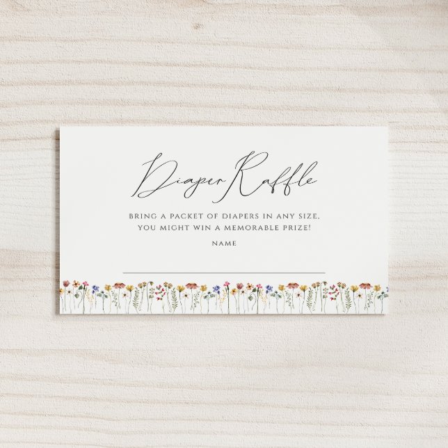 Colourful Wildflower Baby Shower Diaper Raffle Enclosure Card (Creator Uploaded)