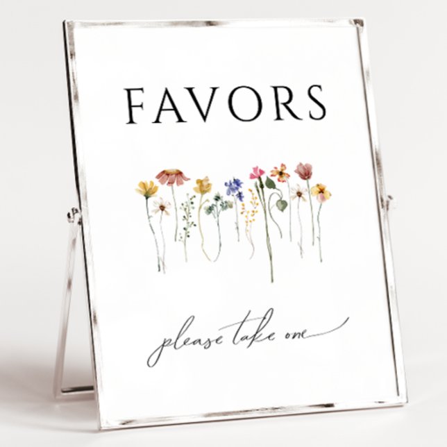 Colourful Wildflower Baby Shower Favours Sign (Creator Uploaded)
