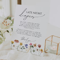 Colourful Wildflower Baby Shower Late Night Diaper