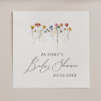 Colourful Wildflower Baby Shower Napkins