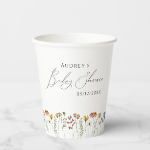 Colourful Wildflower Baby Shower Paper Cups