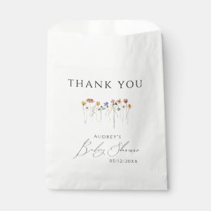 Colourful Wildflower Baby shower Thank You Favour Bag