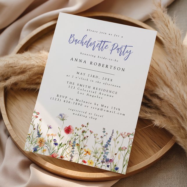 Colourful Wildflower Bachelorette Party Invitation (Creator Uploaded)