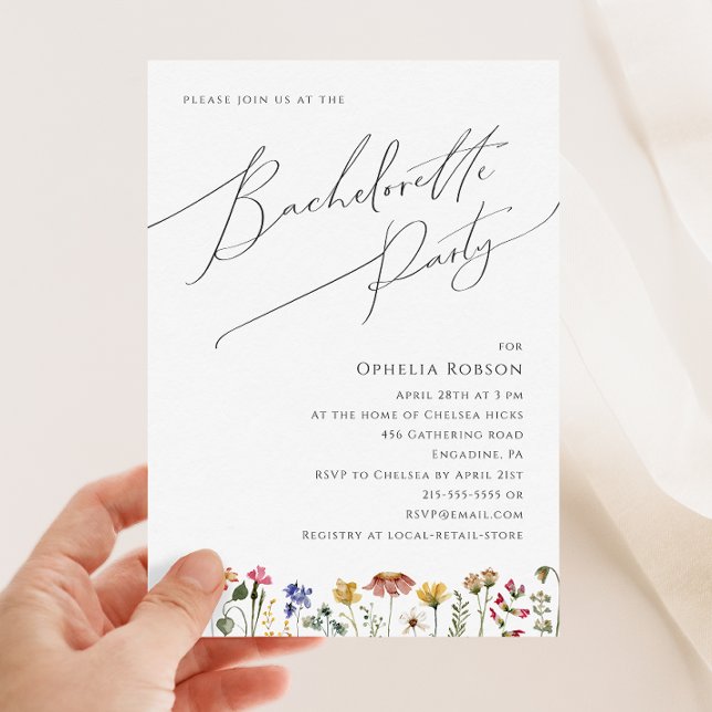Colourful Wildflower | Bachelorette Party Invitation (Creator Uploaded)