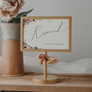 Colourful Wildflower   Beige Reserved Sign