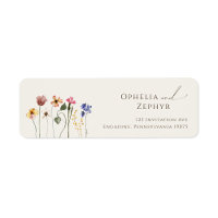 Colourful Wildflower | Beige Return Address Label