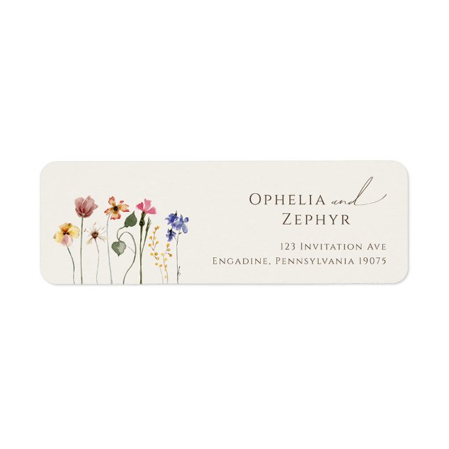 Colourful Wildflower | Beige Return Address Label (Creator Uploaded)