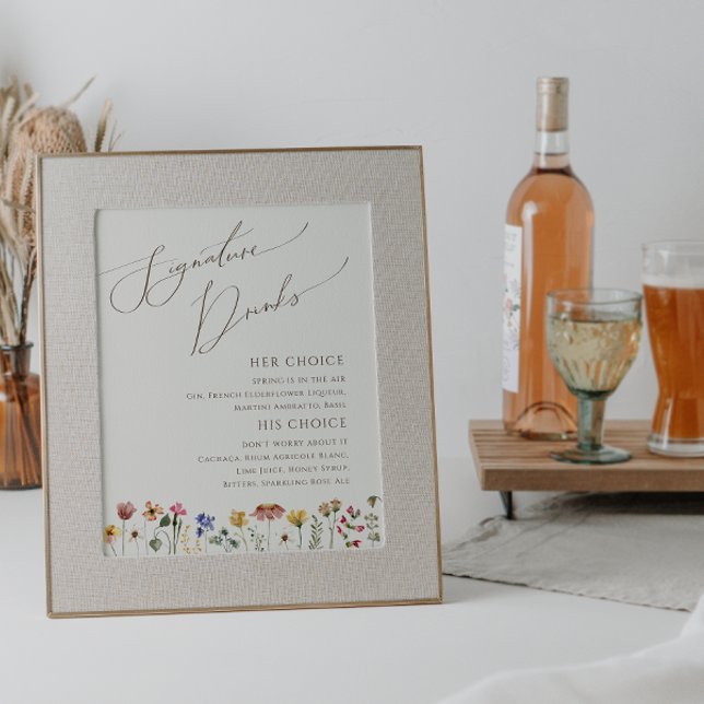 Colourful Wildflower | Beige Signature Drinks Sign (Creator Uploaded)