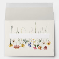Colourful Wildflower | Beige Wedding Invitation En