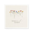 Colourful Wildflower | Beige Wedding Napkins