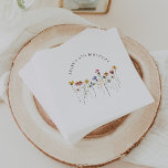 Colourful Wildflower Birthday Party Napkin<br><div class="desc">These colourful wildflower birthday party napkins are perfect for your simple, whimsical boho rainbow summer party. The bright, enchanted pink, yellow, orange, and gold colour florals give this product the feel of a minimalist elegant vintage hippie spring garden. The modern design is artsy and delicate, portraying a classic earthy meadow...</div>