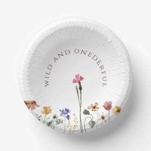 Colourful Wildflower Birthday Wild And Onederful Paper Plate
