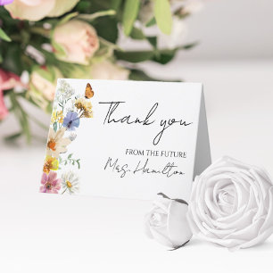 Colourful Wildflower Boho Bridal Shower Thank You Card