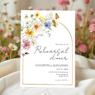 Colourful Wildflower Boho Rehearsal Dinner Invitation
