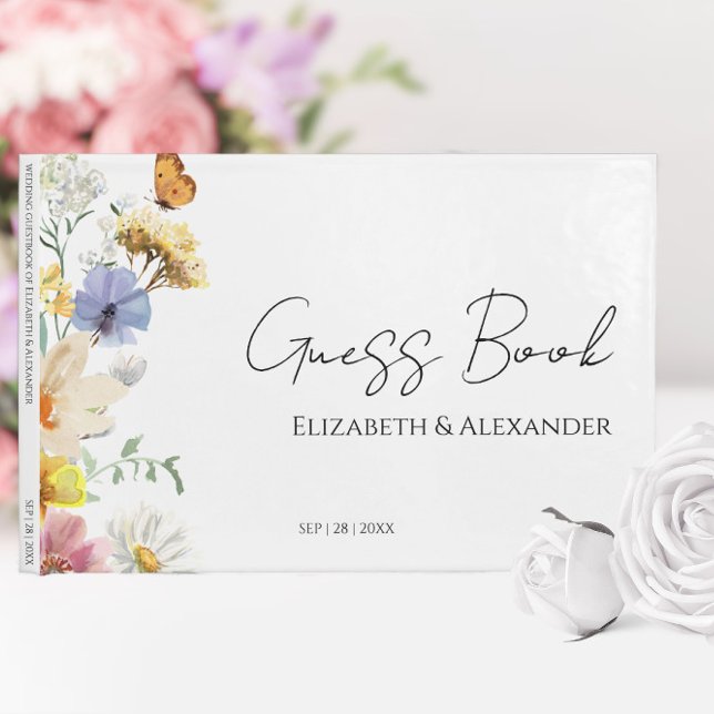 Colourful Wildflower | Boho Wedding Guest Book (Creator Uploaded)