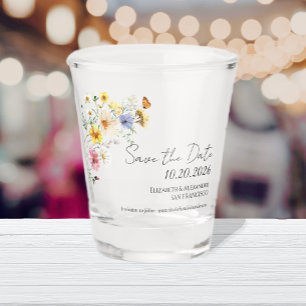 Colourful Wildflower Boho Wedding Shot Glass