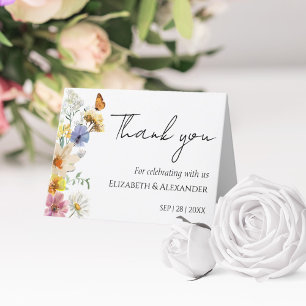 Colourful Wildflower Boho Wedding Thank You Card