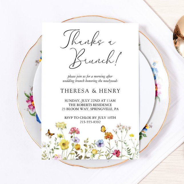Colourful Wildflower Botanical Wedding Brunch Invitation (Creator Uploaded)