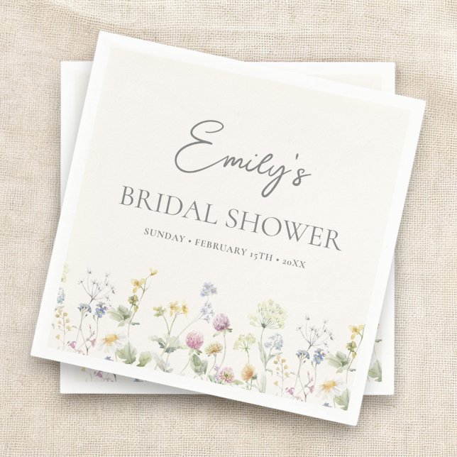 Colourful Wildflower Bridal Shower Brunch  Napkin (Creator Uploaded)