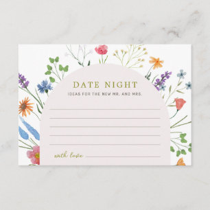 Colourful Wildflower Bridal Shower Date Night Idea Enclosure Card