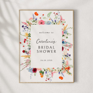 Colourful Wildflower Bridal Shower Downloadable Poster