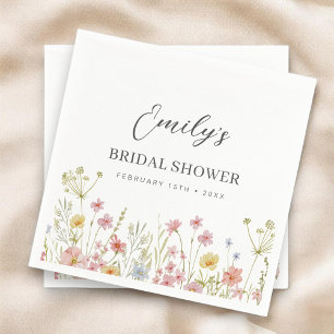 Colourful Wildflower Bridal Shower In Bloom Garden Napkin