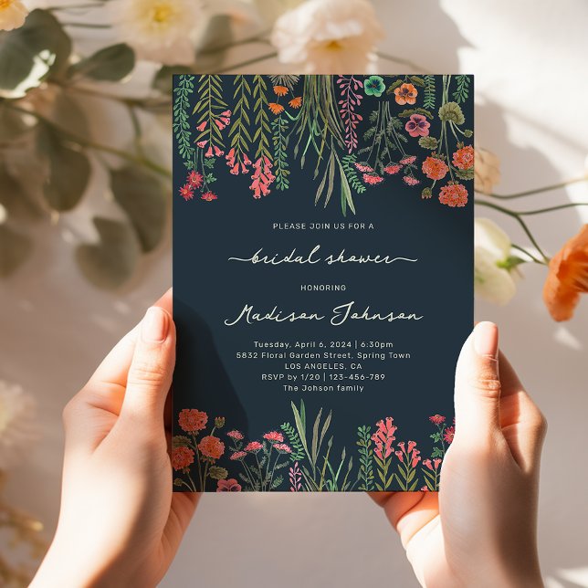 Colourful Wildflower Bridal Shower Invitation (Colorful Wildflower Bridal Shower Invitation)
