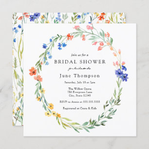 Colourful Wildflower Bridal Shower Invitation