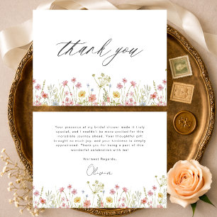 Colourful Wildflower Bridal Shower Thank You Card