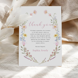 Colourful Wildflower Bridal Shower Thank You Card