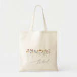 Colourful Wildflower | Bridesmaid Tote Bag<br><div class="desc">This colourful wildflower | bridesmaid tote bag is perfect for your simple, whimsical boho rainbow summer wedding. The bright, enchanted pink, yellow, orange, and gold colour florals give this product the feel of a minimalist elegant vintage hippie spring garden. The modern design is artsy and delicate, portraying a classic earthy...</div>