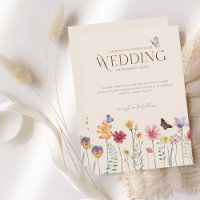 Colourful Wildflower Butterfly Wedding