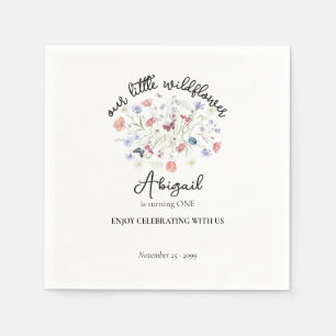 Colourful Wildflower Centerpiece 1st Birthday Part Napkin