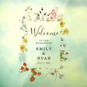Colourful Wildflower Country Wedding Welcome